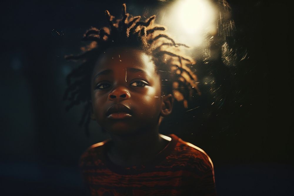 A little black kid photography portrait baby. AI generated Image by rawpixel.