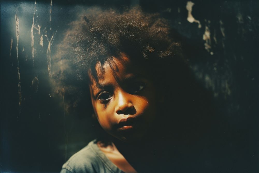 A little black kid photography portrait baby. AI generated Image by rawpixel.