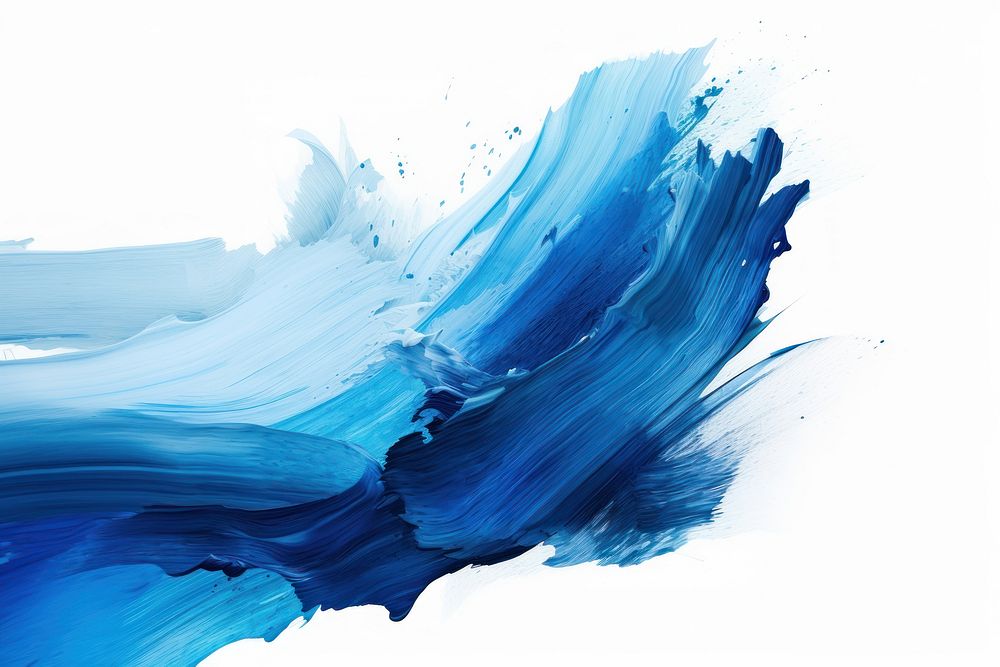 Background of blue abstract arclylic brush stroke texture backgrounds painting white background. AI generated Image by…