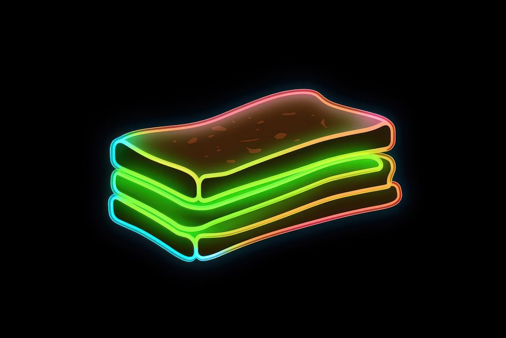 Sandwich light neon illuminated. AI generated Image by rawpixel.