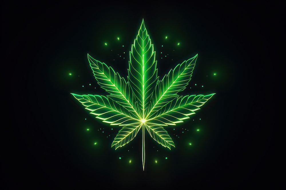 Weed light plant night. AI generated Image by rawpixel.