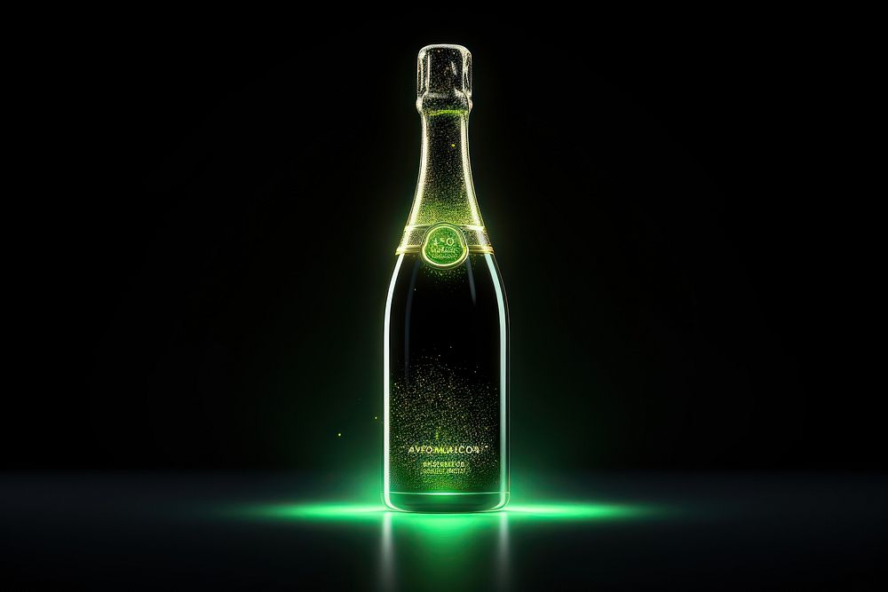 Champange bottle light glass. AI generated Image by rawpixel.