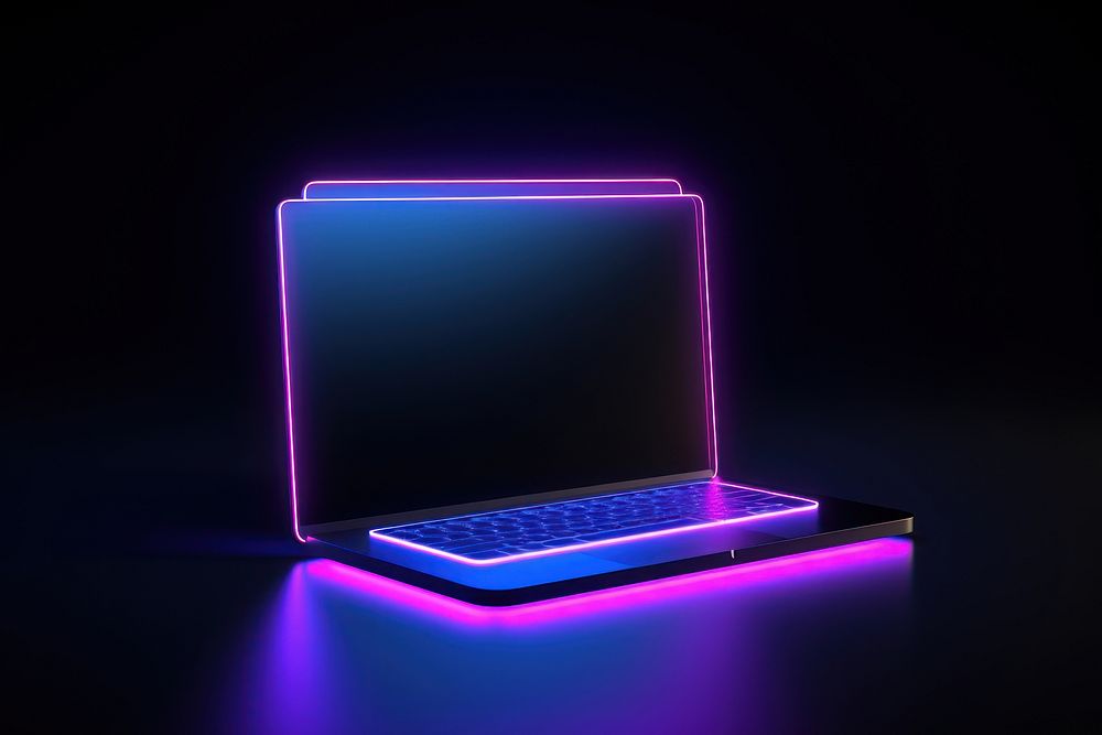 Computer light laptop neon. AI generated Image by rawpixel.
