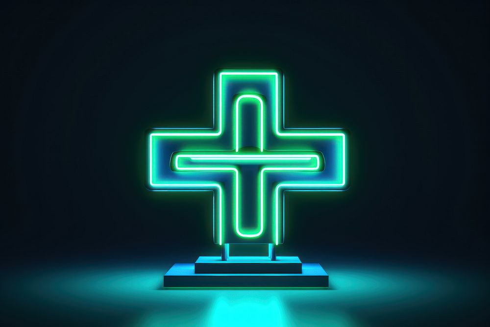 Hospital icon light neon line. AI generated Image by rawpixel.