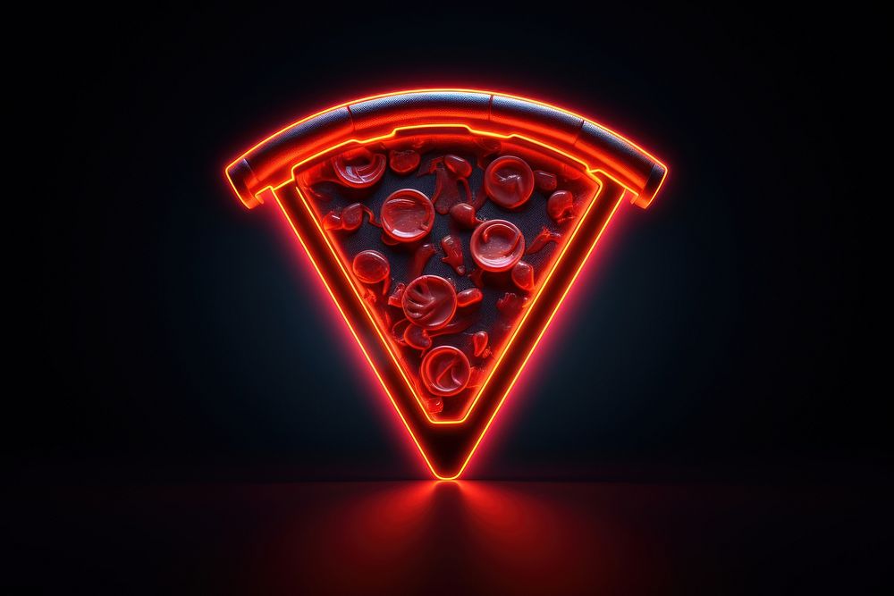 Pizza light neon food. AI generated Image by rawpixel.