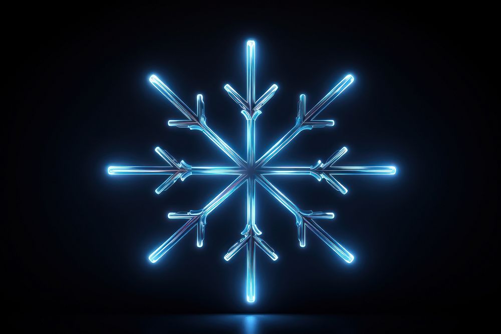 Snowflake light neon illuminated. AI generated Image by rawpixel.