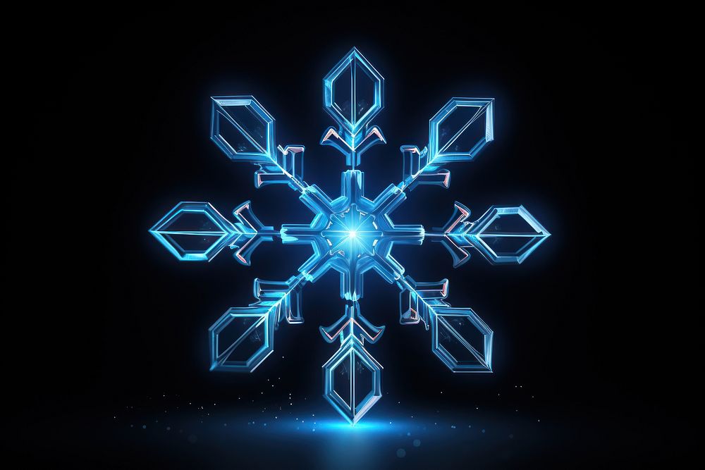 Snowflake light illuminated futuristic. AI generated Image by rawpixel.