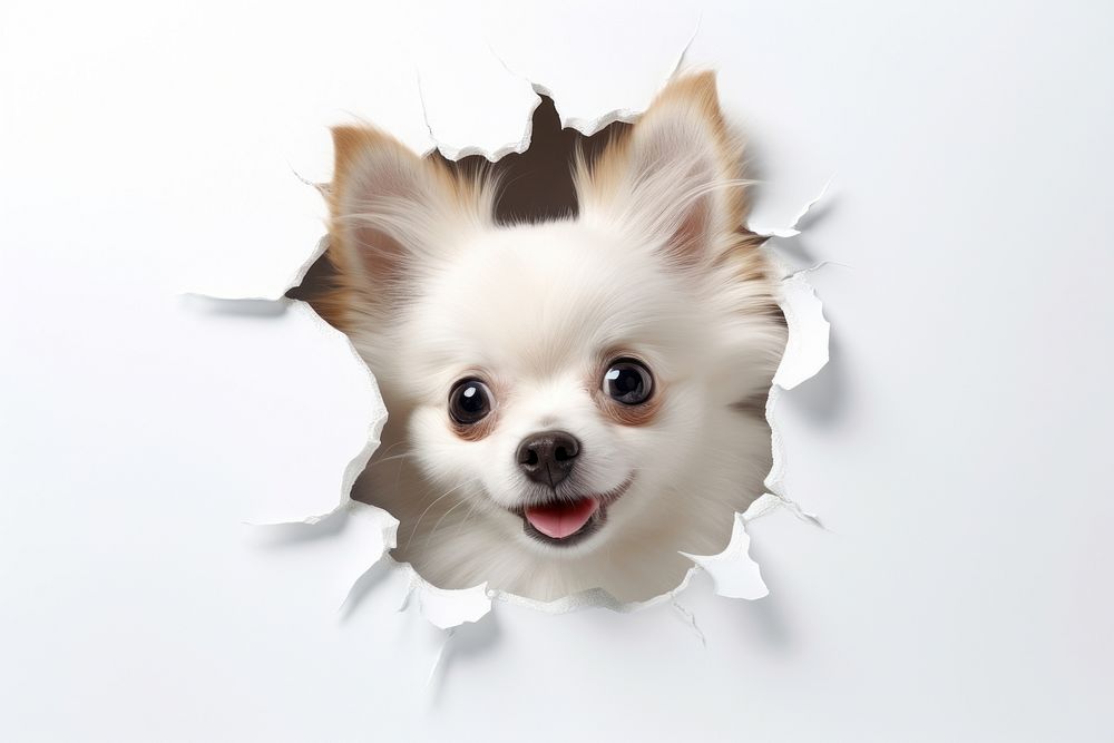 Pom dog portrait mammal animal. AI generated Image by rawpixel.