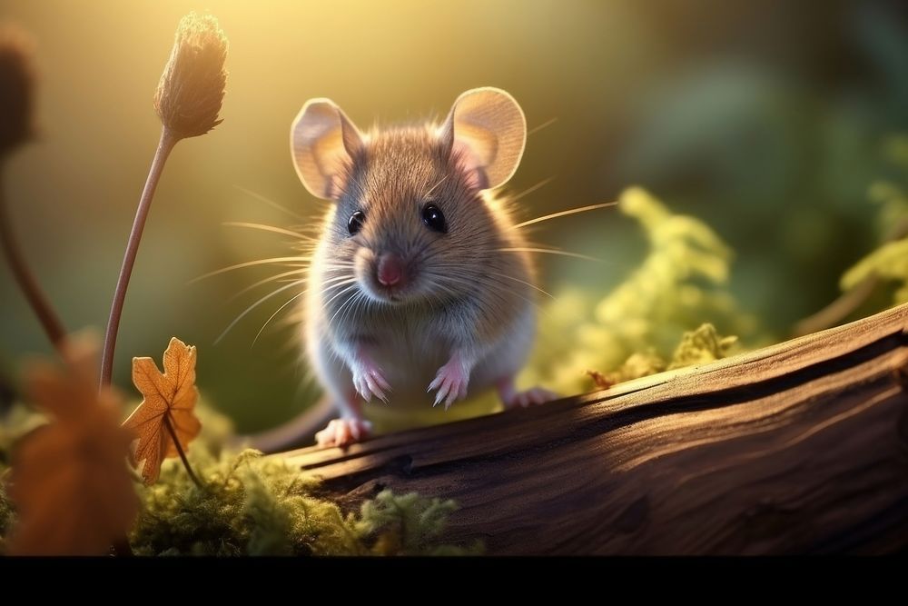 A mouse in the forest animal rodent mammal. AI generated Image by rawpixel.