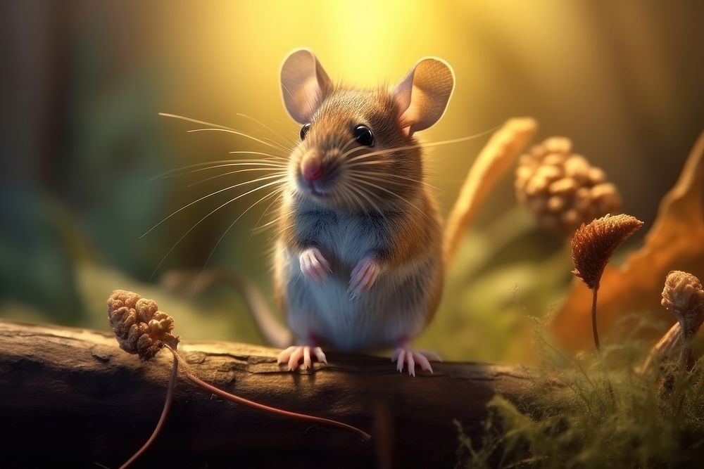 A mouse in the forest animal rodent mammal. AI generated Image by rawpixel.