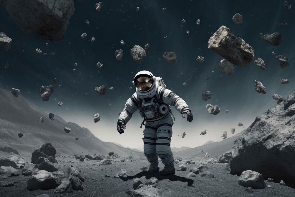 An astronaut with full uniform out of the space photography astronomy outdoors. AI generated Image by rawpixel.