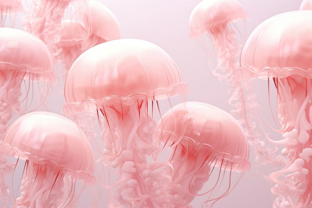 Jellyfish pink invertebrate transparent. AI generated Image by rawpixel.