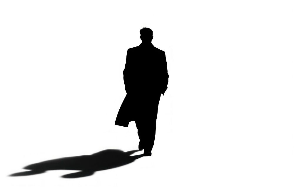 Silhouette walking white adult. AI generated Image by rawpixel.