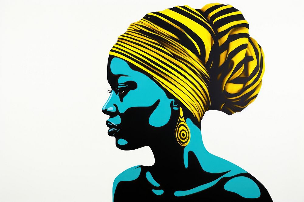 African tribal woman portrait adult art. AI generated Image by rawpixel.