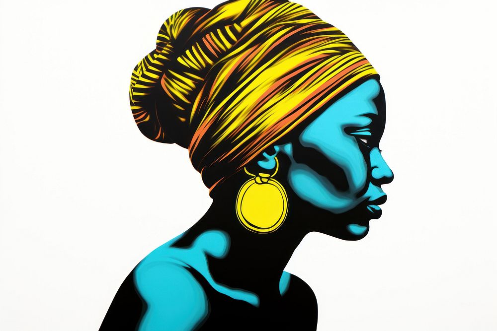 African tribal woman portrait jewelry earring. AI generated Image by rawpixel.