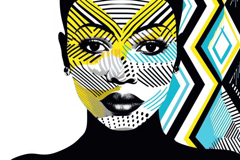 African tribal pattern portrait adult art. AI generated Image by rawpixel.