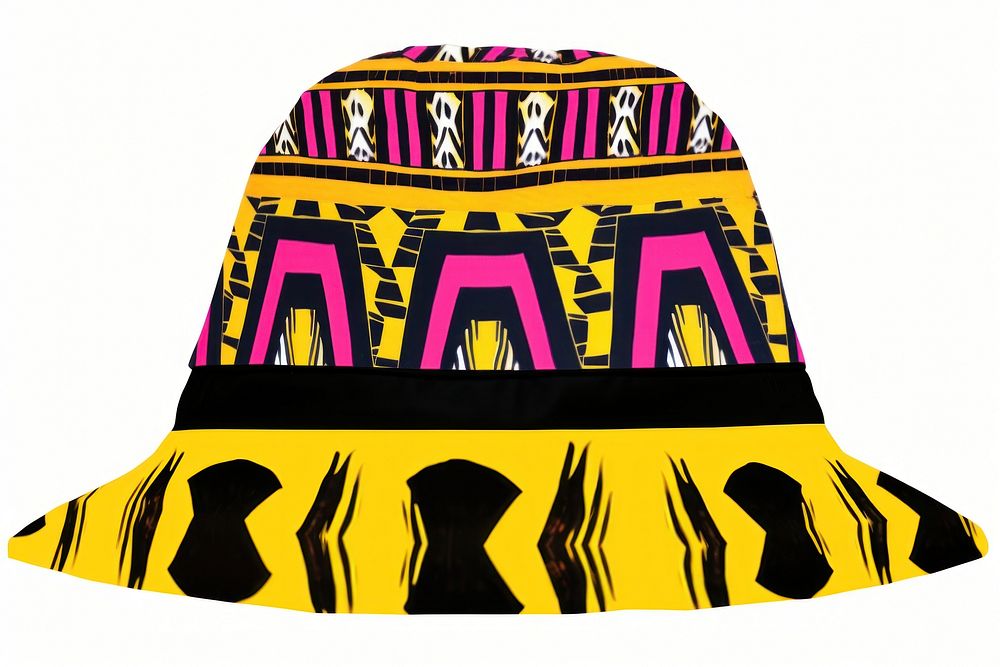 African tribal pattern hat white background creativity headgear. AI generated Image by rawpixel.