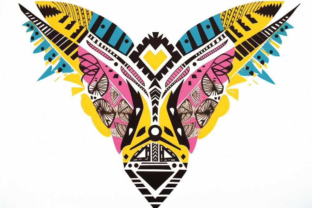 African tribal pattern wildlife art advertisement creativity. AI generated Image by rawpixel.