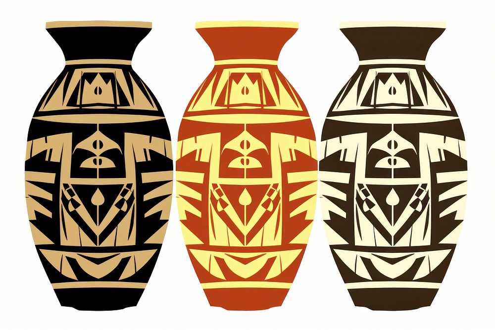 African tribal pottery bottle vase urn. AI generated Image by rawpixel.