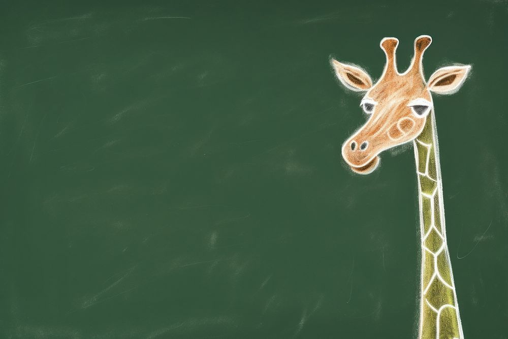 African style giraffe blackboard animal mammal. AI generated Image by rawpixel.