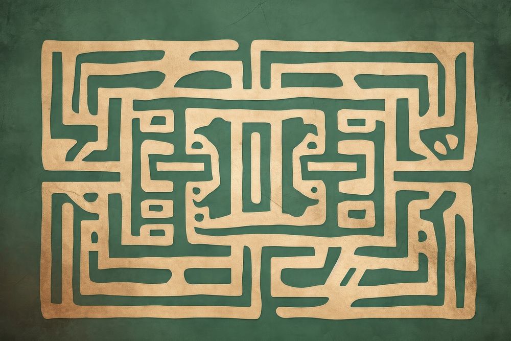 African tribal motif backgrounds labyrinth sketch. AI generated Image by rawpixel.