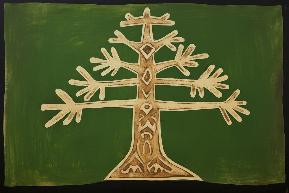 Tree sketch green art. AI generated Image by rawpixel.