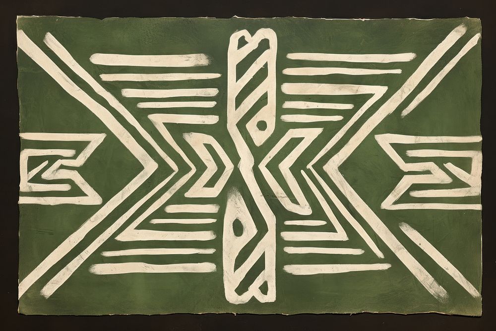 African tribal motif backgrounds sketch green. AI generated Image by rawpixel.