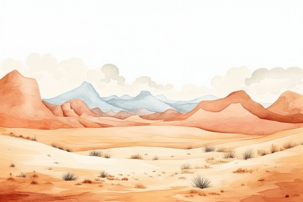 Desert and sand mountain landscape outdoors nature. AI generated Image by rawpixel.