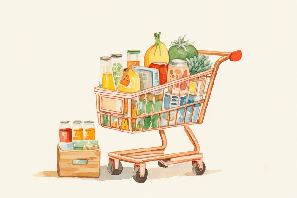 Supermarket food consumerism arrangement. AI generated Image by rawpixel.