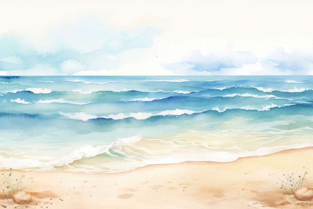Sea and sand backgrounds outdoors horizon. AI generated Image by rawpixel.
