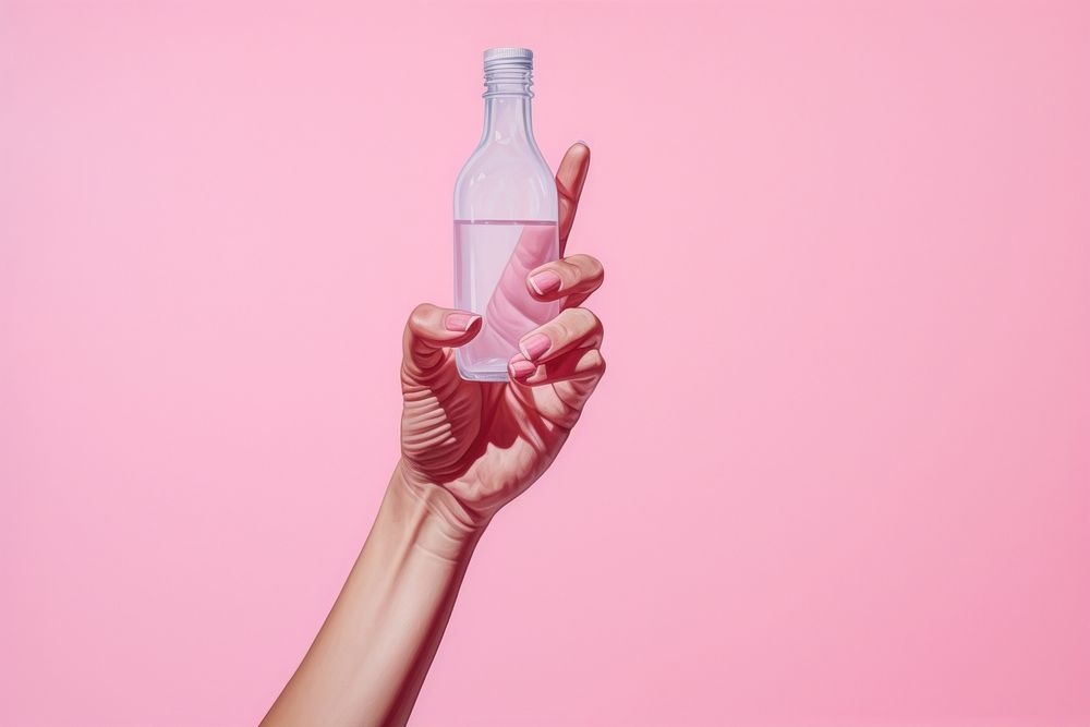 Woman bottle finger adult. AI generated Image by rawpixel.