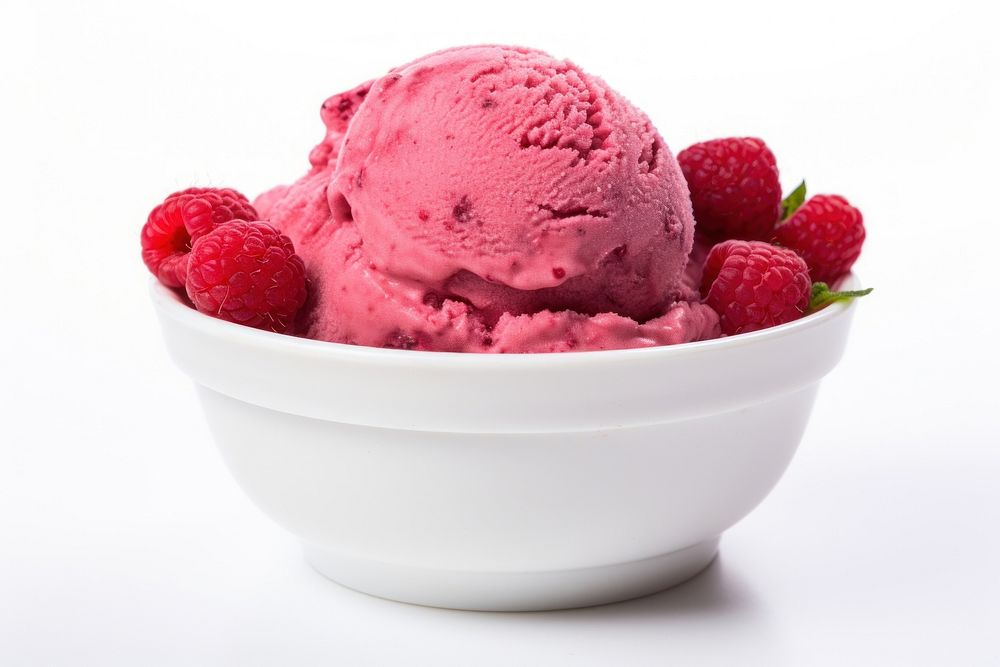 Raspberry gelato dessert fruit cream. AI generated Image by rawpixel.