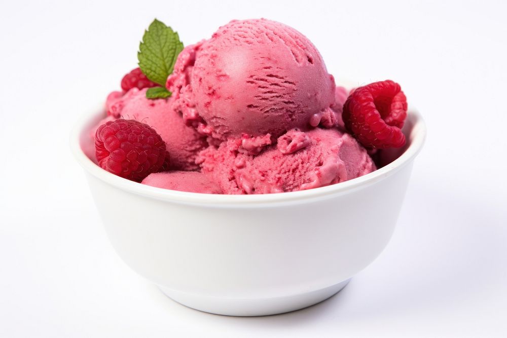 Raspberry gelato dessert cream food. AI generated Image by rawpixel.