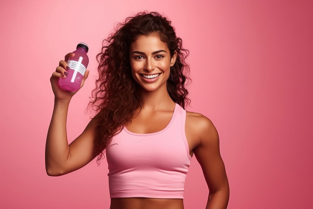Mexican sport woman bottle smile sports. AI generated Image by rawpixel.