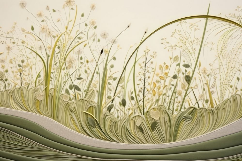 Flower grass valley pattern plant art. AI generated Image by rawpixel.