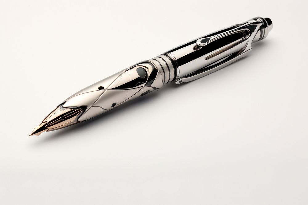 Pen silver white background technology. AI generated Image by rawpixel.