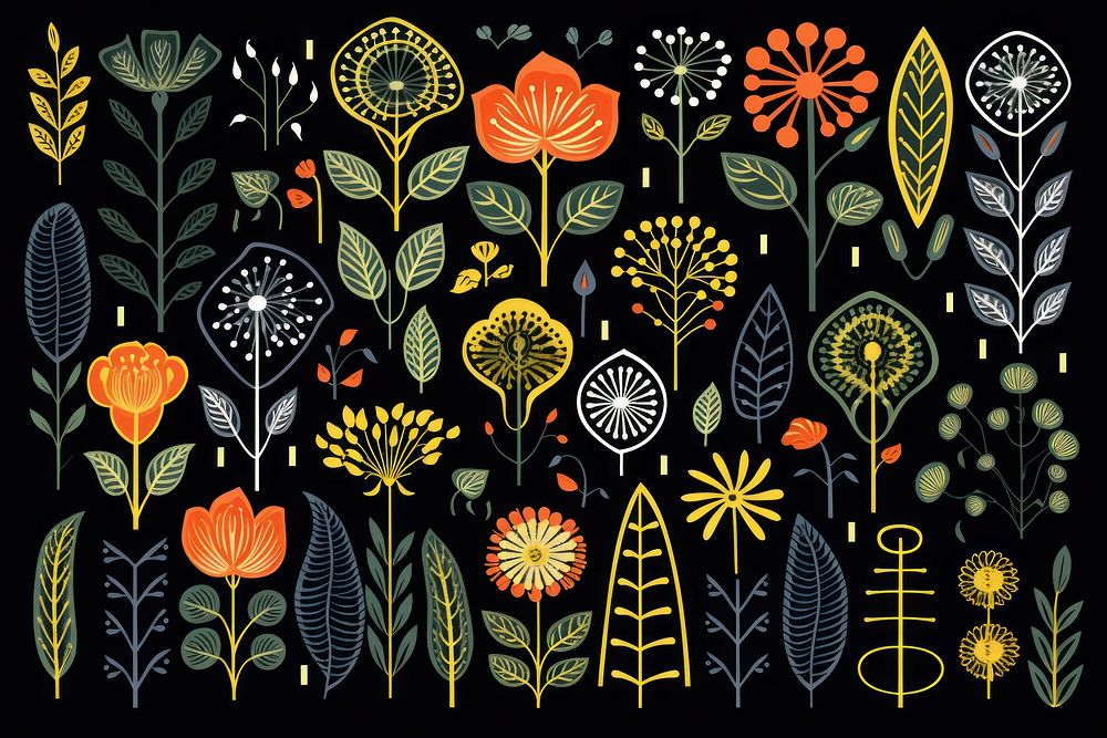 African flowers backgrounds graphics pattern. AI generated Image by rawpixel.