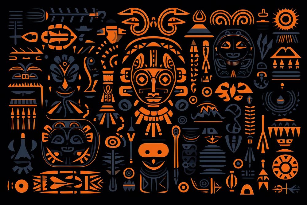 African ornament backgrounds art representation. AI generated Image by rawpixel.