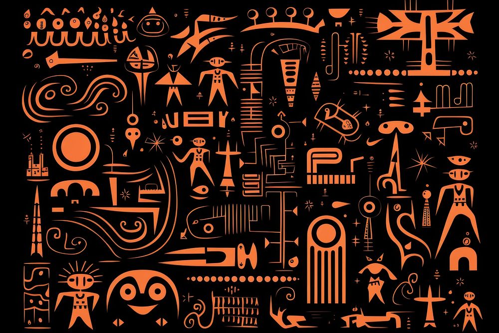 African motif backgrounds pattern drawing. AI generated Image by rawpixel.