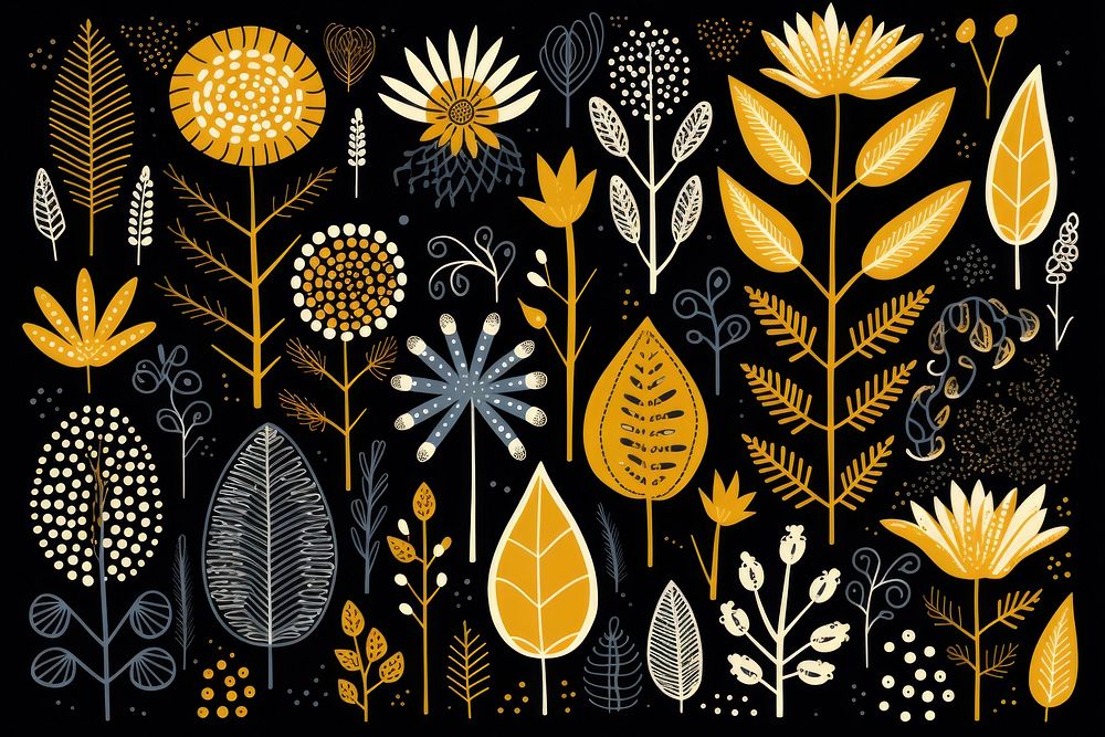 African plant backgrounds graphics pattern. AI generated Image by rawpixel.