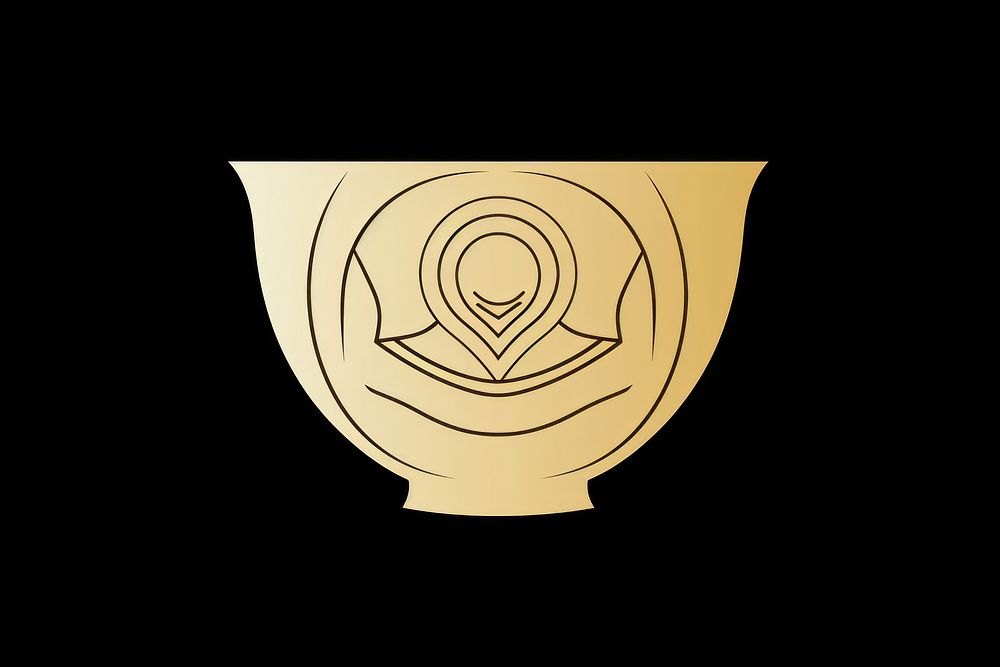 Ancient golden cup logo art astronomy. AI generated Image by rawpixel.