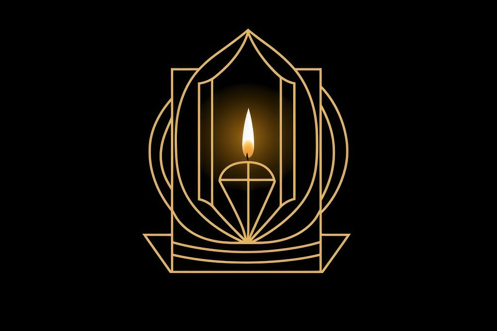 Candle gold logo illuminated. AI generated Image by rawpixel.