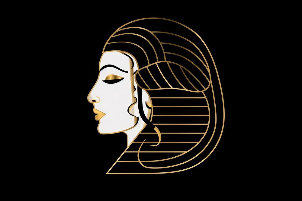 Egyptian mummy gold logo art. AI generated Image by rawpixel.