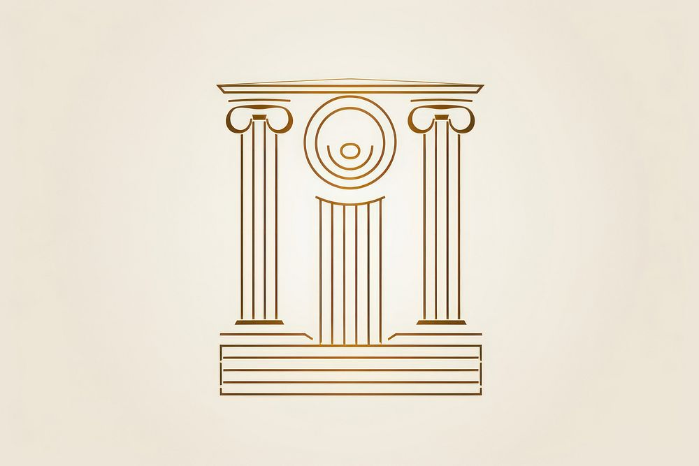 Greek column order architecture line gold. AI generated Image by rawpixel.