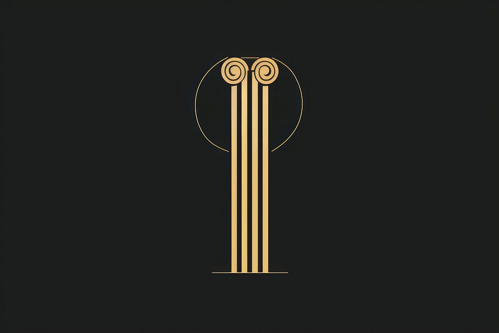 Greek ionic column symbol line logo. AI generated Image by rawpixel.