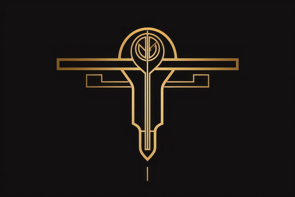 Hieroglyphic ankh symbol cross gold. AI generated Image by rawpixel.