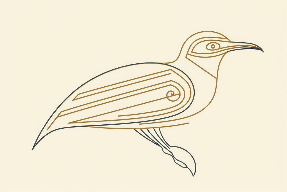 Hieroglyphic bird drawing animal sketch. AI generated Image by rawpixel.