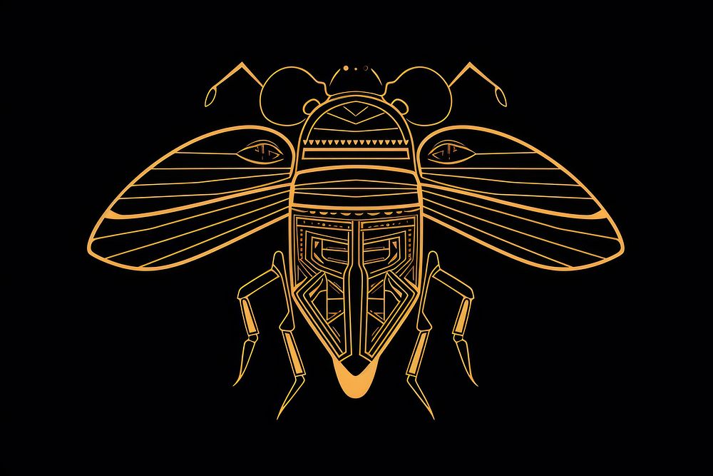 Hieroglyphic bug animal insect bee. AI generated Image by rawpixel.