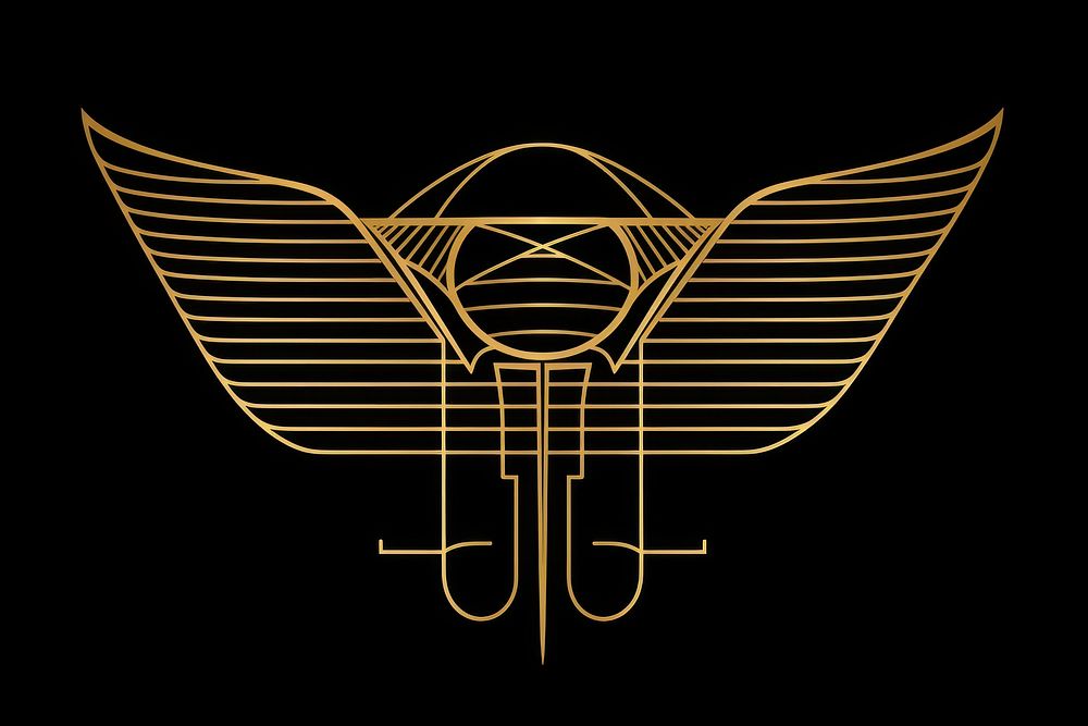 Hieroglyphic udjat logo symbol line. AI generated Image by rawpixel.