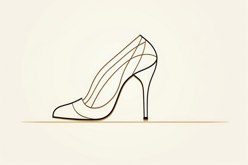 High heel shoe footwear line elegance. AI generated Image by rawpixel.